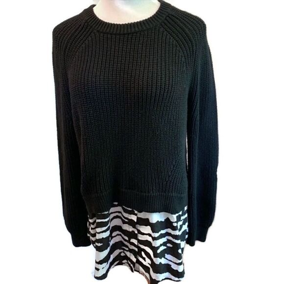 Michael Kors Sweater and Faux Button Down Combo Sz L - Picture 1 of 7